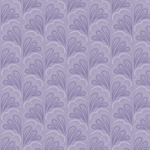 Fanfare Light Purple - Art Deco Half-fan - medium (5.3inch W)