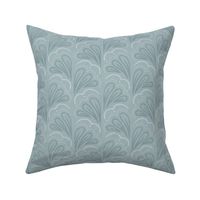 Fanfare Dusty Blue-green - Art Deco Half-fan - medium (5.3inch W)