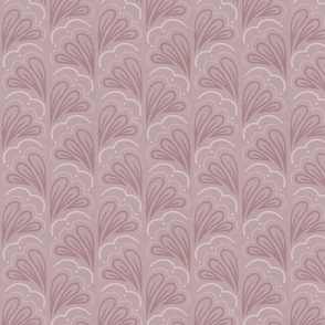 Fanfare Dusty Rose - Art Deco Half-fan - medium (5.3inch W)