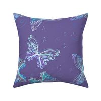 Lg Quilled Butterflies on Lilac by DulciArt, LLC