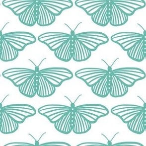 Forest Butterflies - turquoise and white