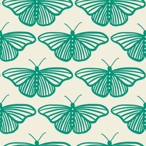 Forest Butterflies - jade and ivory