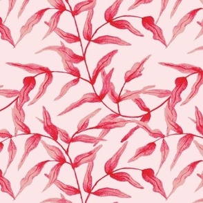 Watercolor Willow Cherry on Pastel Pink