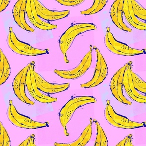 Retro graffiti bananas with pink