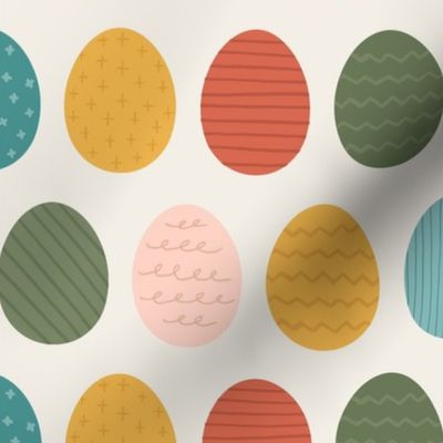 Retro Easter Eggs Earth Tones | Lg.