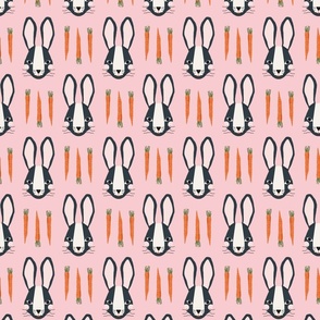 Bunnies & Carrots Md | Midnight Bunnies on Pink