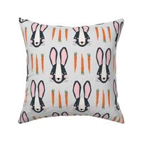 Bunnies & Carrots Lg | Midnight Bunnies on Grey