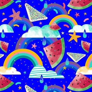 Rainbows and watermelon blue