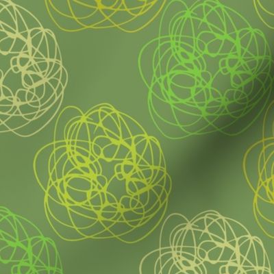 Thread Balls on multi green - medium
