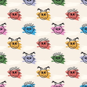 Happy Kids Faces Pattern - medium