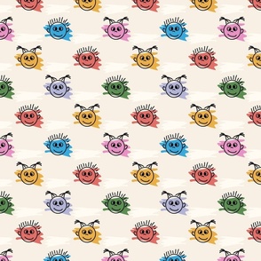 Happy Kids Faces Pattern - small