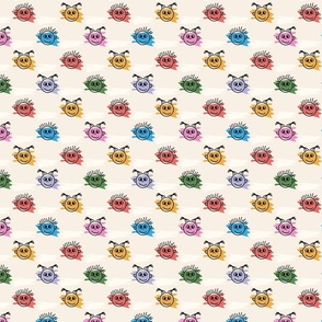 Happy Kids Faces Pattern - xs