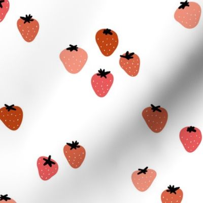 The minimalist strawberry boho fields Scandinavian fruit garden ruby red on white