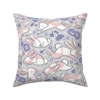 Cute Spring Bunnies - heather grey