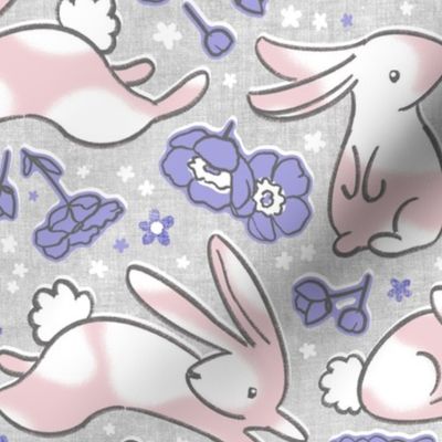 Cute Spring Bunnies - heather grey