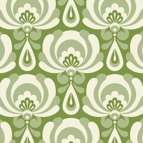 0783 - retro flowers, green