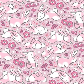 Cute Spring Bunnies - cotton candy pink 