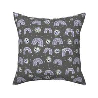 small scale rotate floral rainbow grey