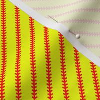 (extra small scale) softball - softball stitch - yellow - C22