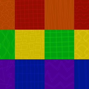 classic rainbow - dark - quilt blocks