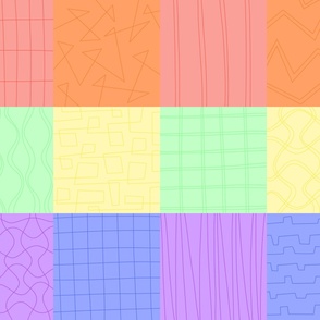 classic rainbow quilt blocks - light