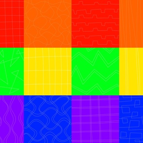 classic rainbow - medium - quilt blocks