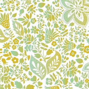 Blossoms and leaves brass ´n turquoise Gradient 