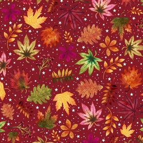 Autumn Leaves Maroon