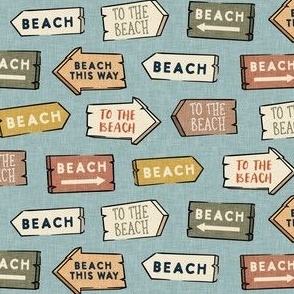 Beach Signs - To the Beach - dusty blue - LAD22