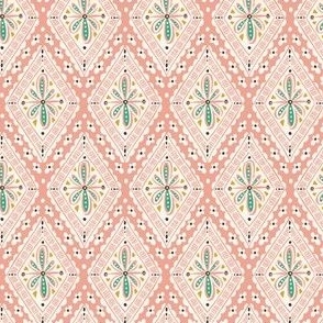 Skye - Boho Geometric Pink Ivory Small Scale