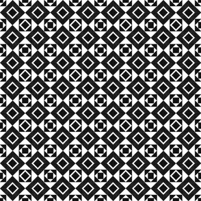 Black and white hand drawn squares - neutral geometrical pattern