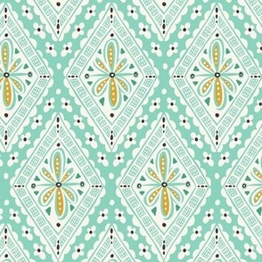 Skye - Boho Geometric Aqua Ivory Regular Scale