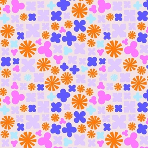 Geo Flower Meadow - light background - middle scale