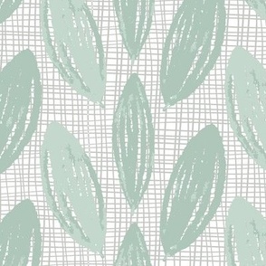 Braided Leaves Sage Green Tones - Large Scale