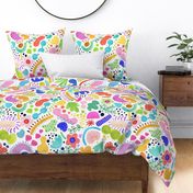 Modern bold abstract shapes White Multicolored Jumbo
