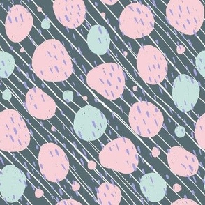Candy Dots Abstract on Stormy Green - Medium