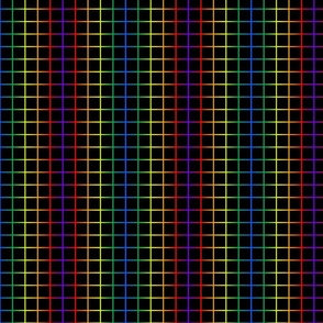 rainbow grid on black