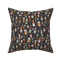 Cheers craft beer brewery bottles and glasses ipa weizen lager happy birthday party in sage green orange on charcoal gray 