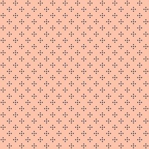 5 Dot Cross: Blush Peach Small Geometric, Tiny Dots