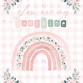 blanket 27x36 you are my sunshine pink gingham