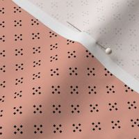 5 Dot Cross: Shell Pink & Black Small Geometric