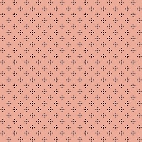 5 Dot Cross: Shell Pink & Black Small Geometric