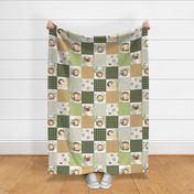 Lions Quilt Blanket Top- Baby Safari Bedding GL-A // King of the Jungle rotated