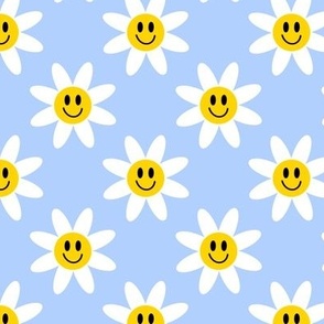Smiling Daisy Flowers Blue