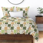 4 1/2" Lions Quilt Blanket Top- Baby Safari Bedding GL-A // King of the Jungle