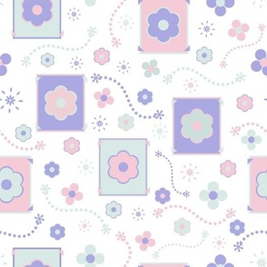 Sweet Spring - Pastel Colors - Floral Flowers Cotton Candy Lilac Daisies Lavender Kids