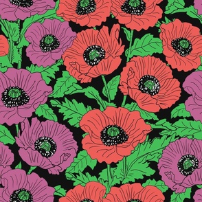In Bloom Poppies 18x18
