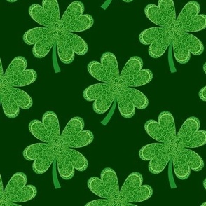 Four Leaf Clover Lucky Saint Patrick's Day Dark Green