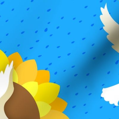 Peace Doves and Sunflowers for Ukraine - XL