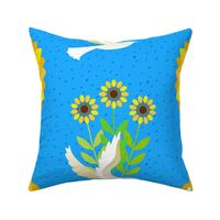 Peace Doves and Sunflowers for Ukraine - XL